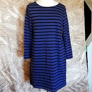 Anthropologie Boden dress black and blue stripe
